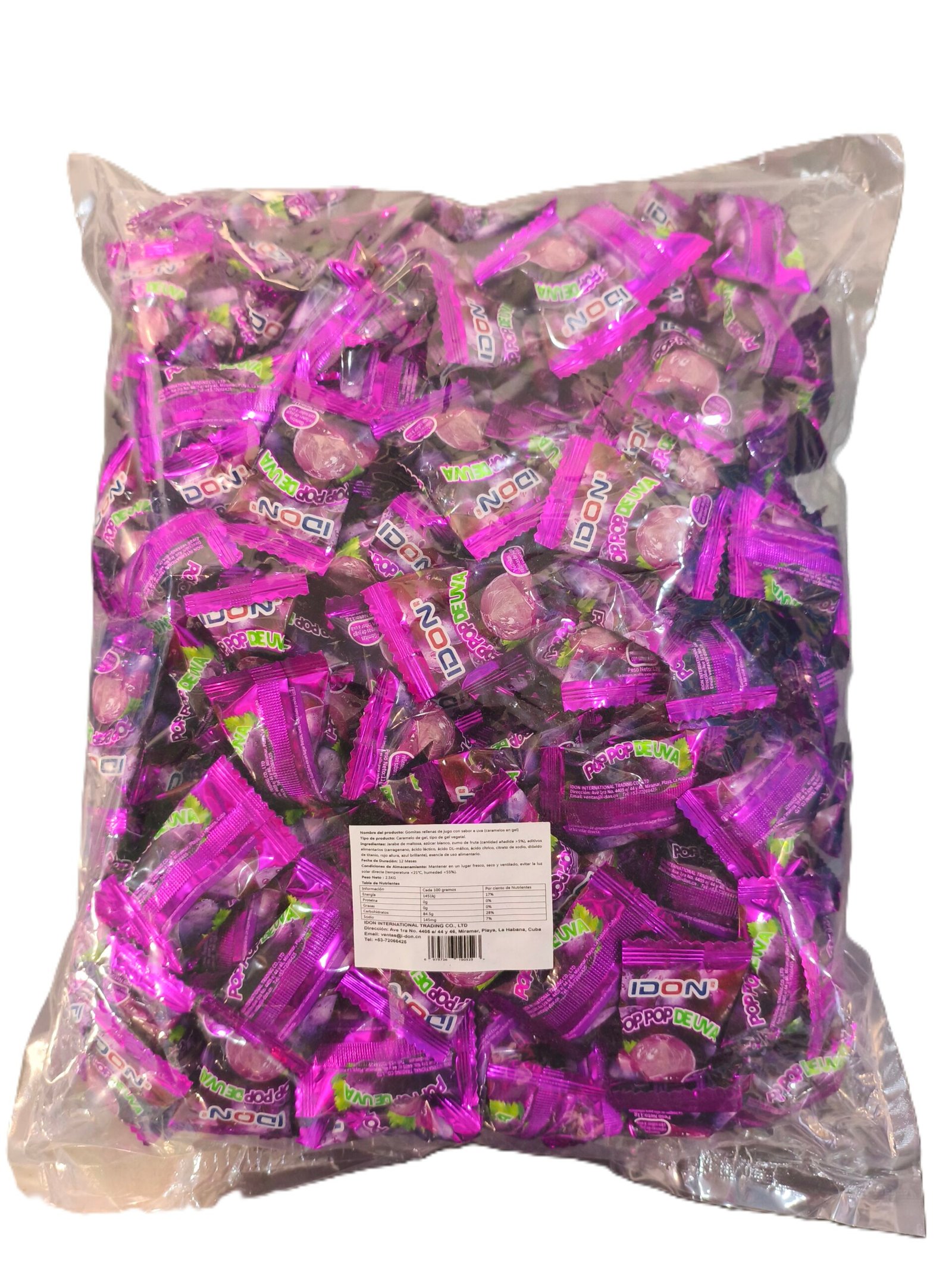 Paquete de Gomitas Rellenas Sabor Uva